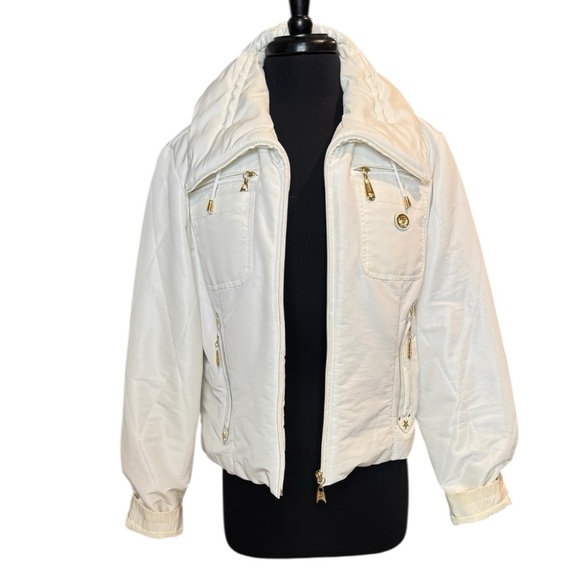 Piero Guidi Magic Circus Italian Designer White Quilted Winter Jacket Size L - Picture 5 of 16